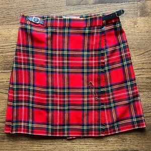 Highland Home Industries made in Scotland wool plaid skirt